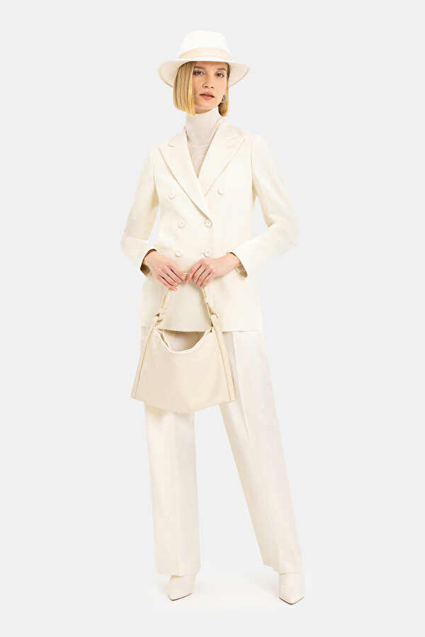 ECRU SURPLICE NECKLINE (CROSS-OVER NECKLINE) JACKET