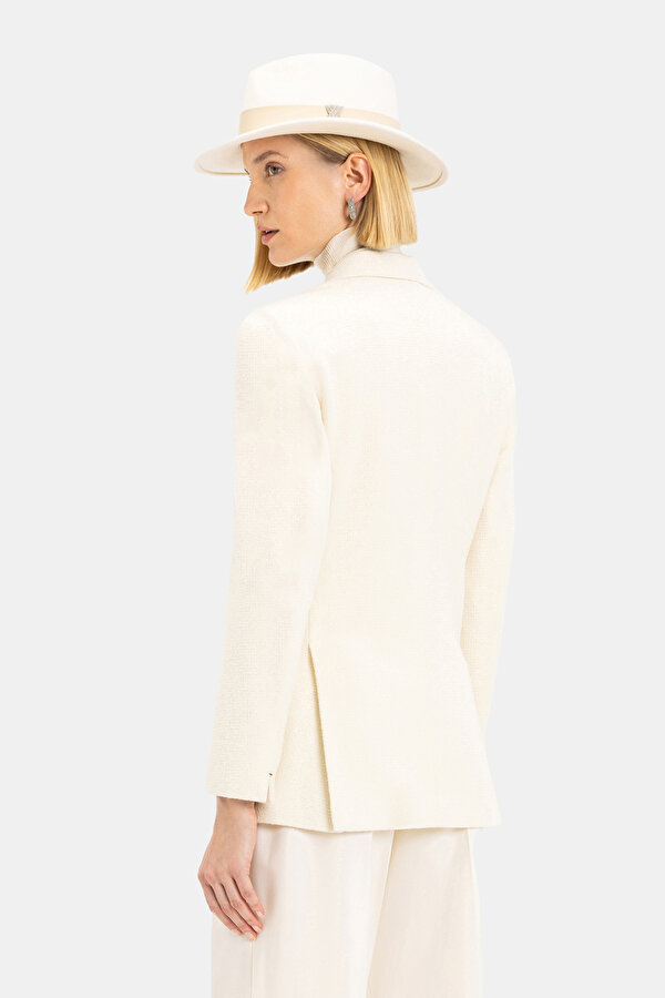 ECRU SURPLICE NECKLINE (CROSS-OVER NECKLINE) JACKET 6