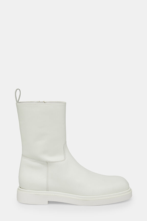 WHITE LEATHER BOOT