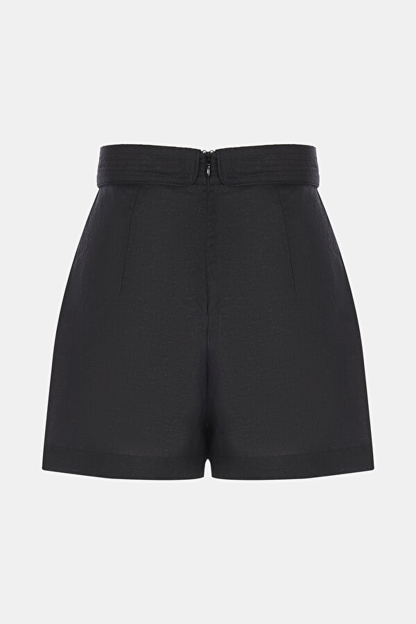 BLACK LINEN SHORTS 2
