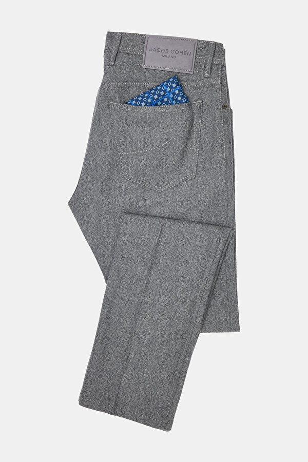 GREY PLAIN FLANNEL TROUSERS 6