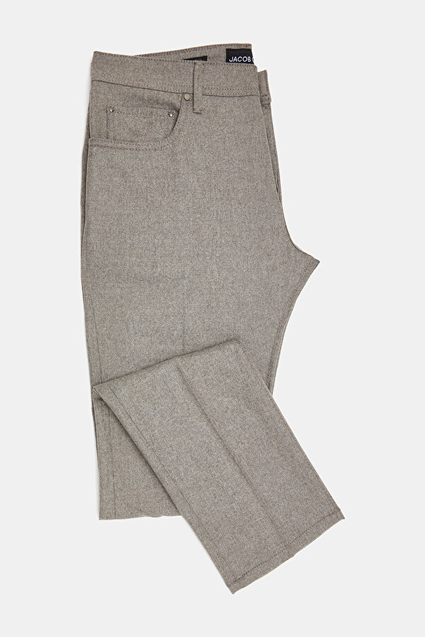 BEJ DÜZ FLANEL PANTOLON