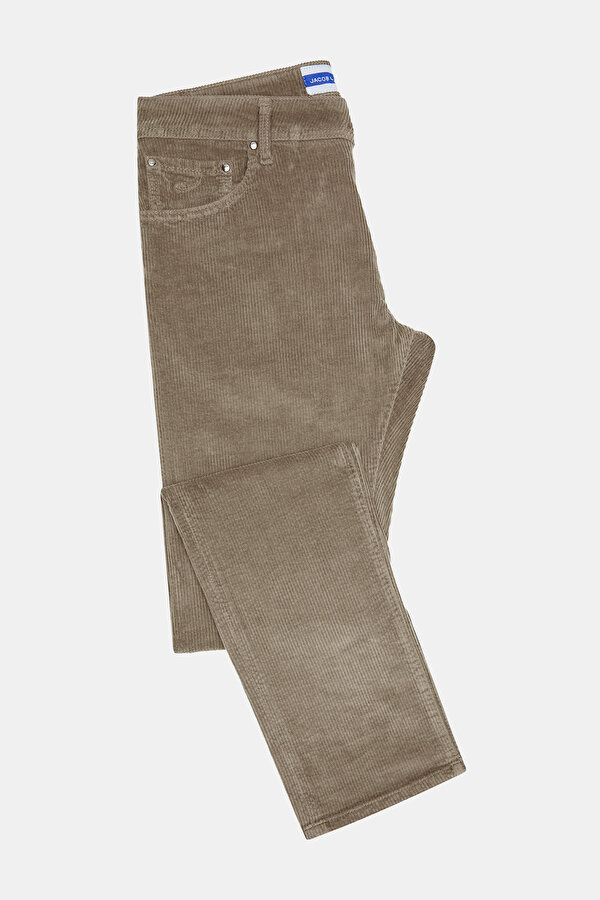BEIGE CORDED TROUSERS