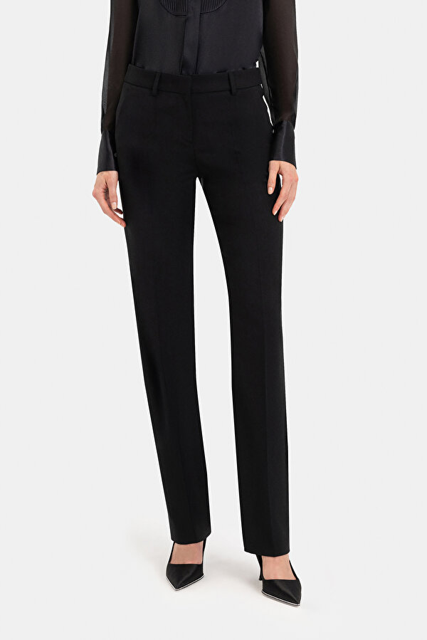 BLACK STRAIGHT CUT TROUSERS 2