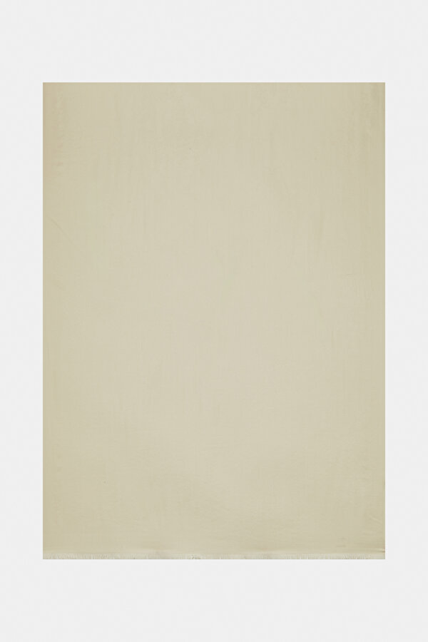 ECRU JACQUARD MODAL WOOL SILK SHAWL