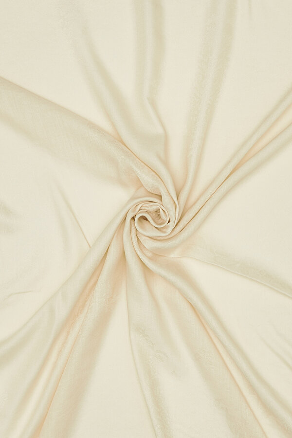 ECRU JACQUARD MODAL WOOL SILK SHAWL 2