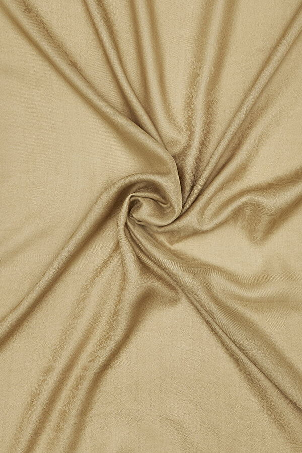 BEIGE JACQUARD MODAL WOOL SILK SHAWL 2