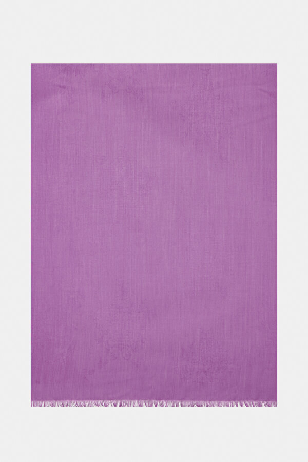 PURPLE JACQUARD MODAL WOOL SILK SHAWL