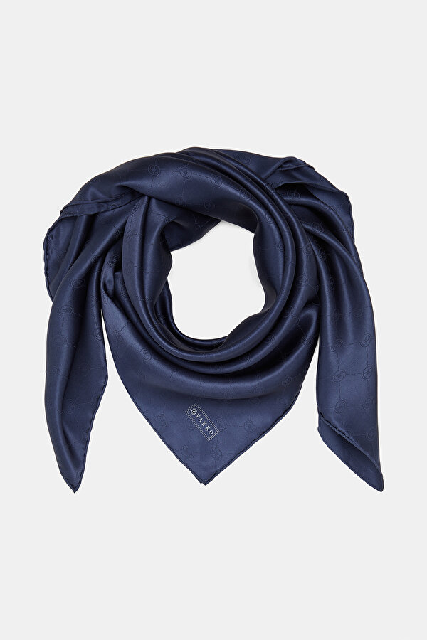 NAVY BLUE JAQUARD SCARF 2