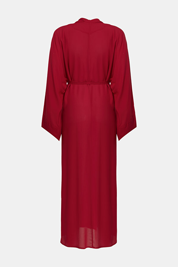 RED LONG SLEEVE MIDI DRESS 6