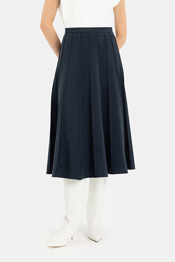 NAVY BLUE MIDI SKIRT 2
