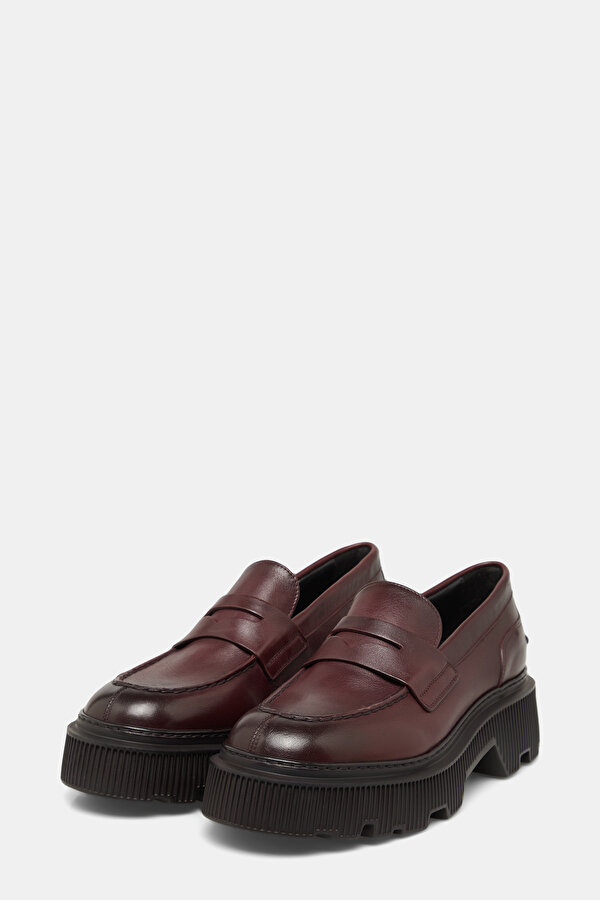 MAROON LEATHER SHOE 2