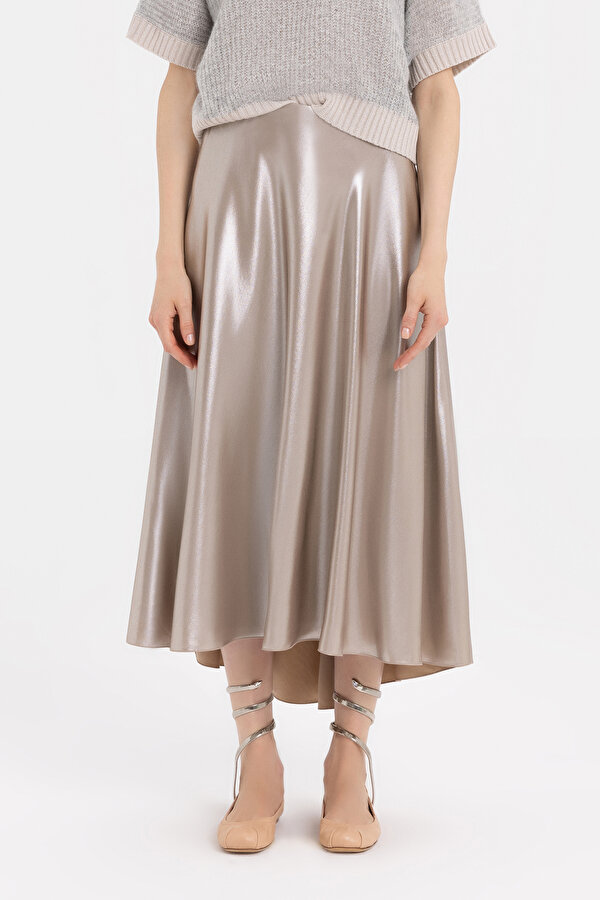 BRONZE VISCOSE MIDI SKIRT 2