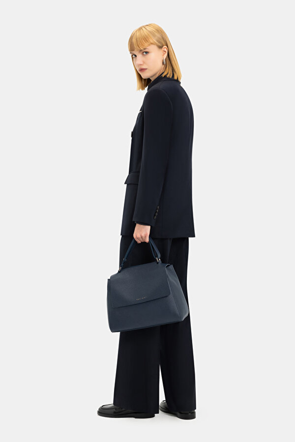 NAVY BLUE SURPLICE NECKLINE (CROSS-OVER NECKLINE) JACKET 2