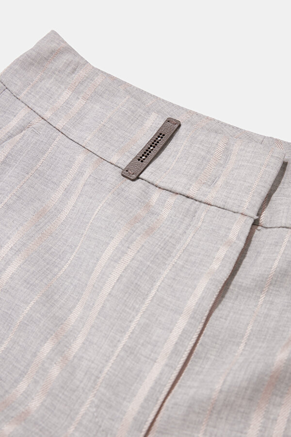 GRİ ÇİZGİLİ BOL PAÇA PANTOLON 6