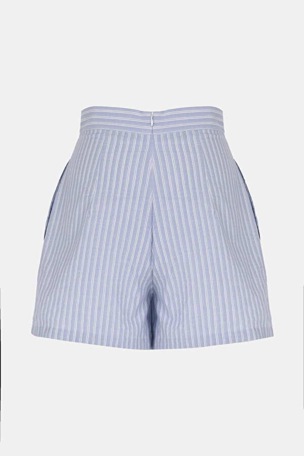 WHITE EMBROIDERED LINEN SHORTS 2