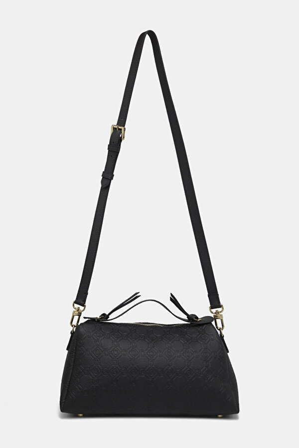 BLACK MONOGRAM LEATHER BAG 2