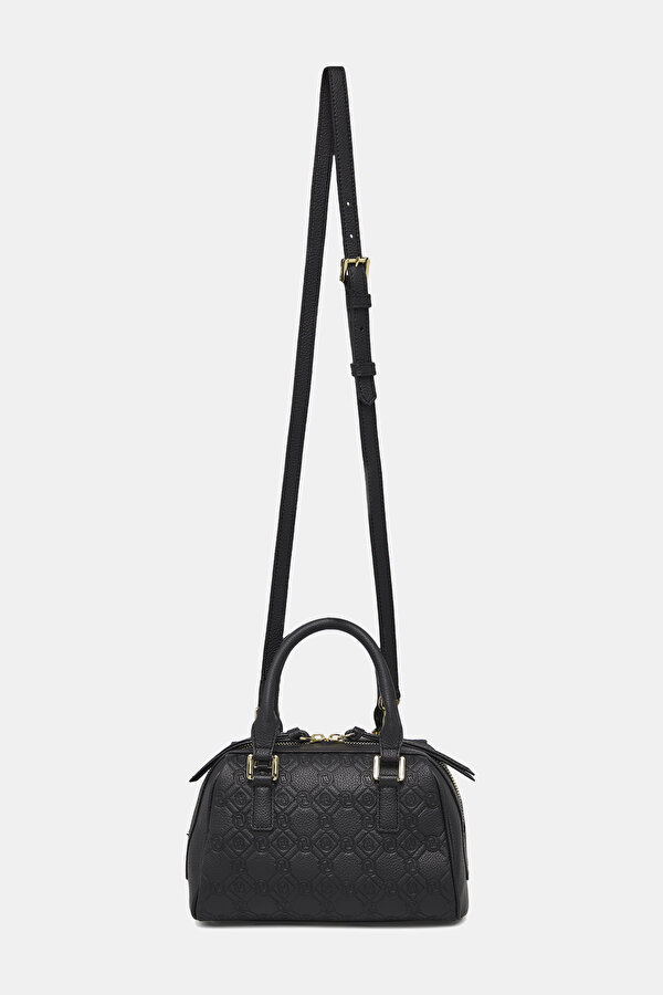 BLACK MONOGRAM LEATHER BAG 2