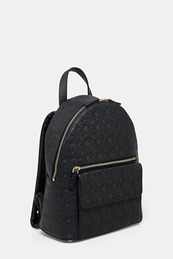 BLACK MONOGRAM LEATHER BAG 2