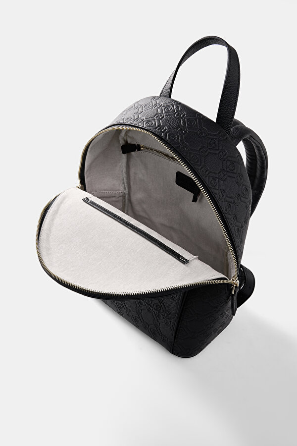 BLACK MONOGRAM LEATHER BAG 7
