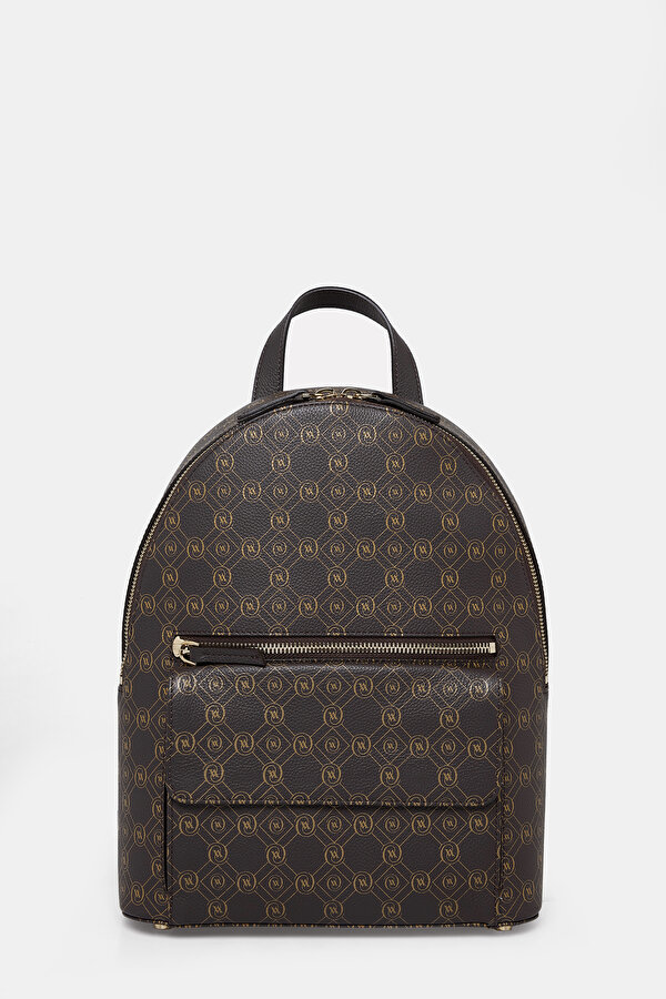 BEIGE MONOGRAM LEATHER BAG