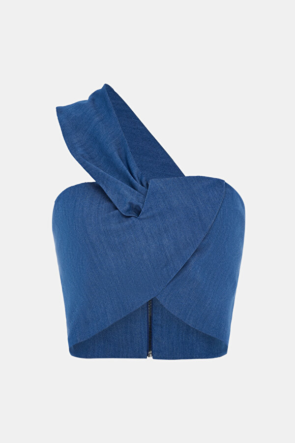 NAVY BLUE ONE SHOULDER BLOUSE 6
