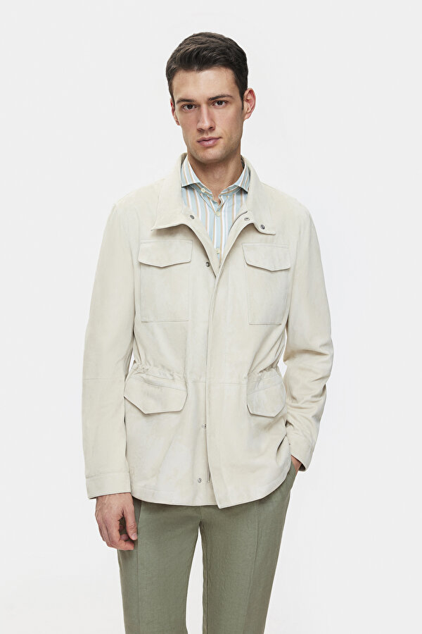 BEIGE LEATHER COAT 2