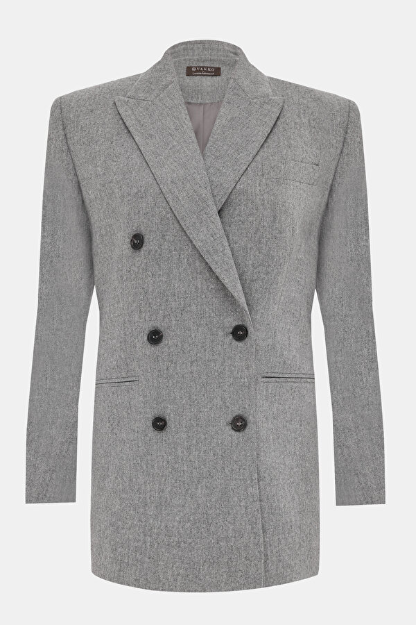 GREY SURPLICE NECKLINE (CROSS-OVER NECKLINE) JACKET 7