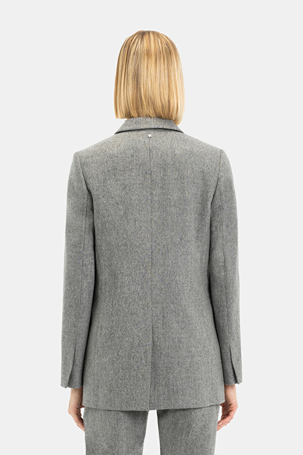 GREY SURPLICE NECKLINE (CROSS-OVER NECKLINE) JACKET 2