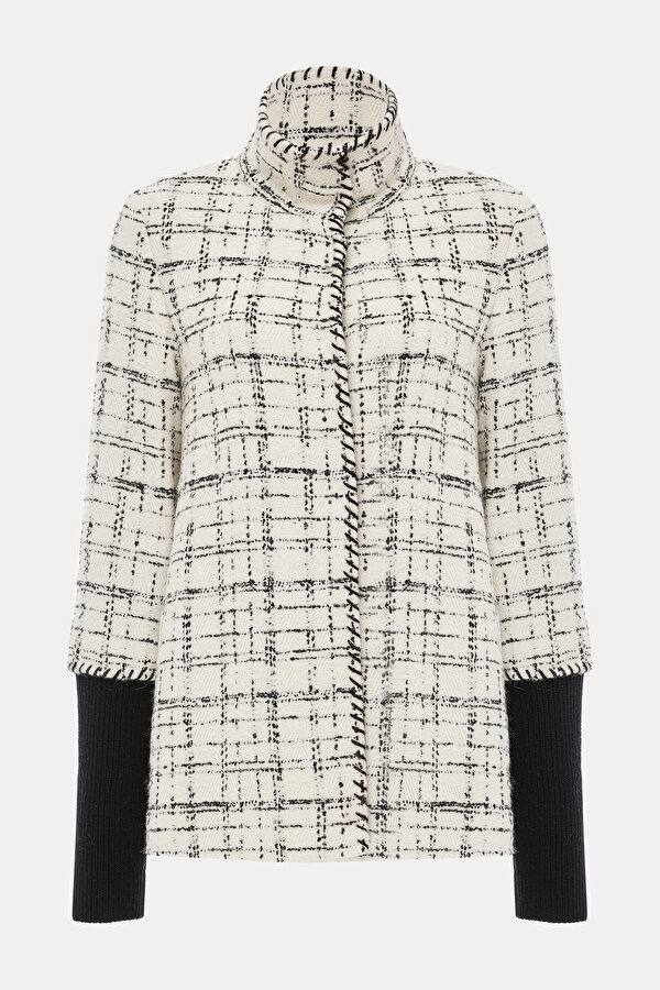 BLACK COTTON/WOOL REEFER JACKET 6