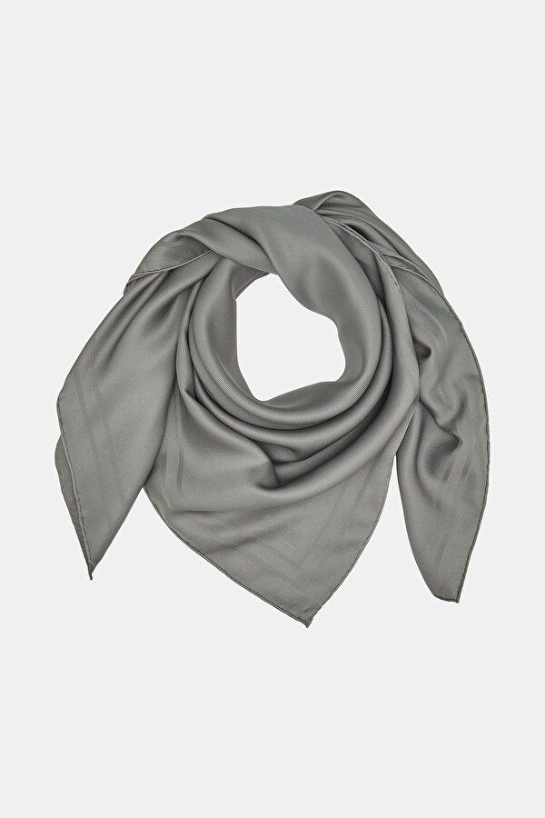 GREY JACQUARD JAQUARD SCARF 2