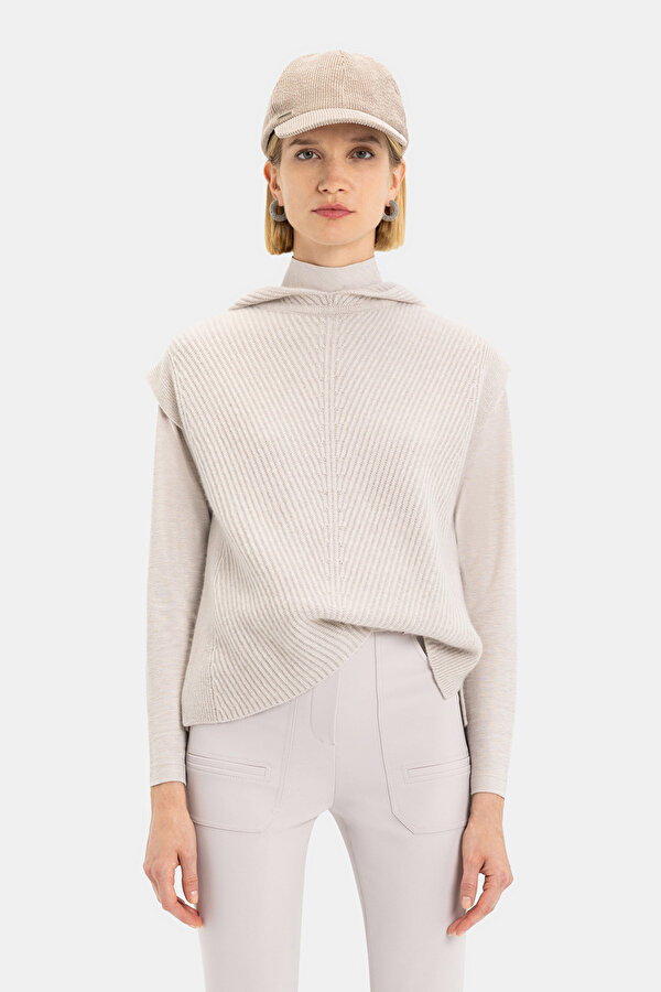 BEIGE HOODIE TRICOT JERSEY