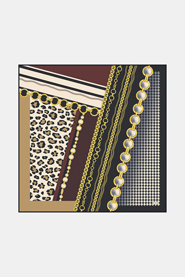 MAROON OBJECT DESIGN TWILL SCARF