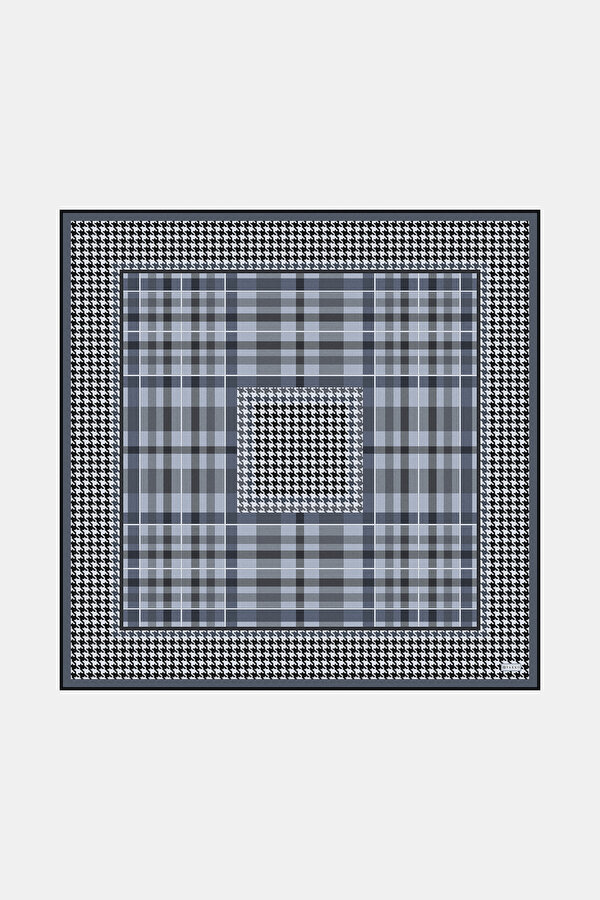 ANTHRACITE CHECK TWILL SCARF