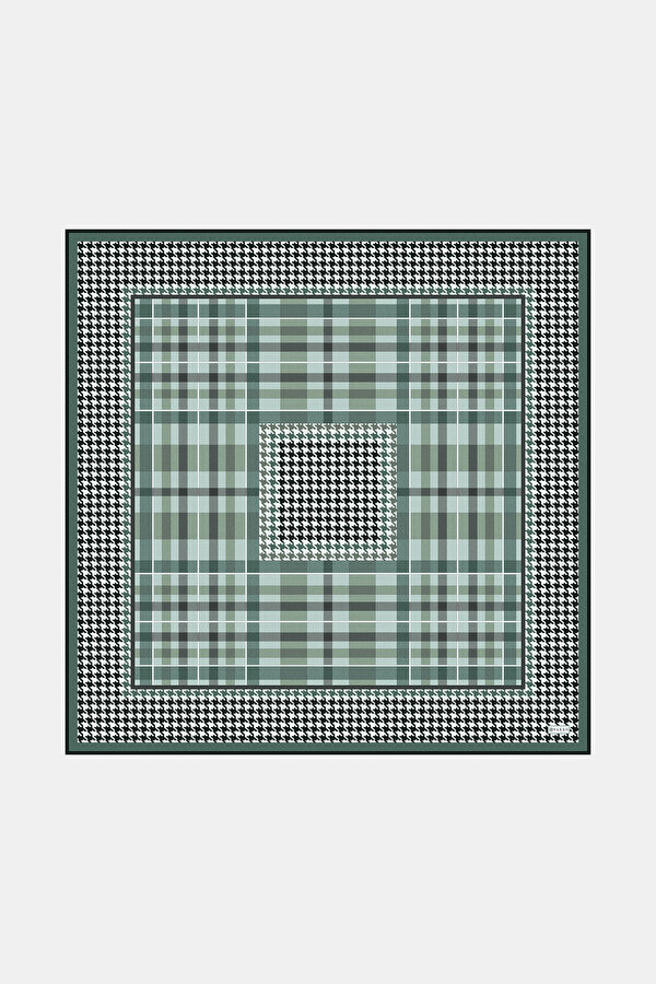 EMERALD GREEN CHECK TWILL SCARF