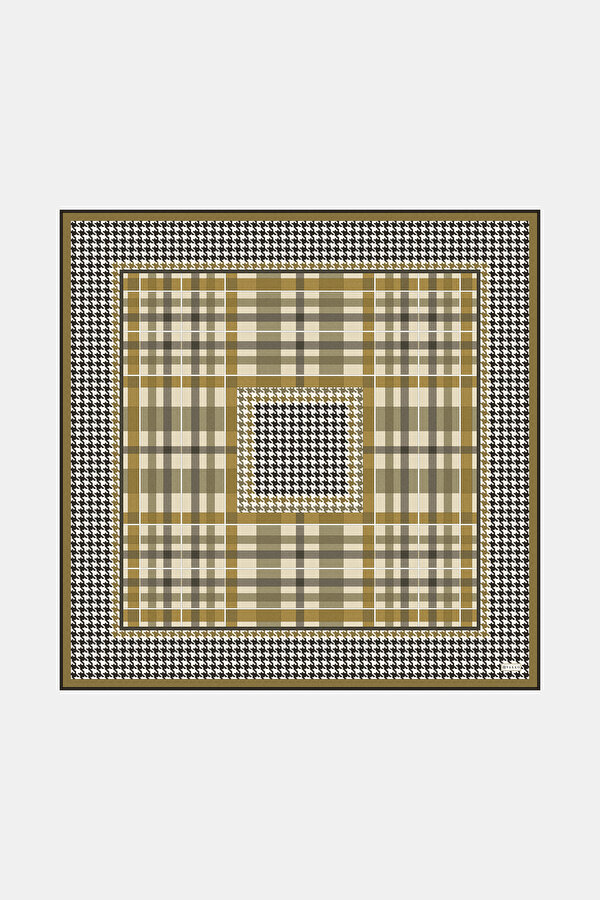 MUSTARD CHECK TWILL SCARF