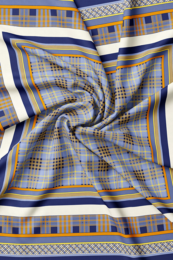 MAVİ EKOSE TWILL EŞARP 2