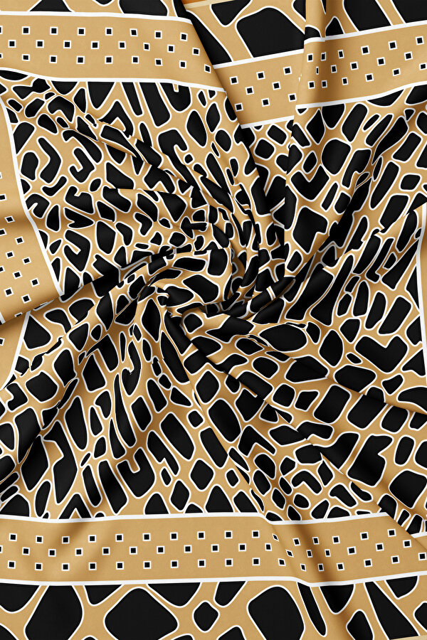 CAMEL GEOMETRİK DESENLİ TWILL EŞARP 2