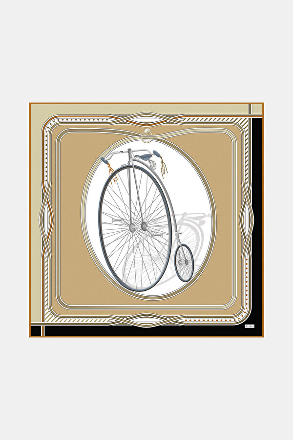 CAMEL OBJE DESENLİ TWILL EŞARP