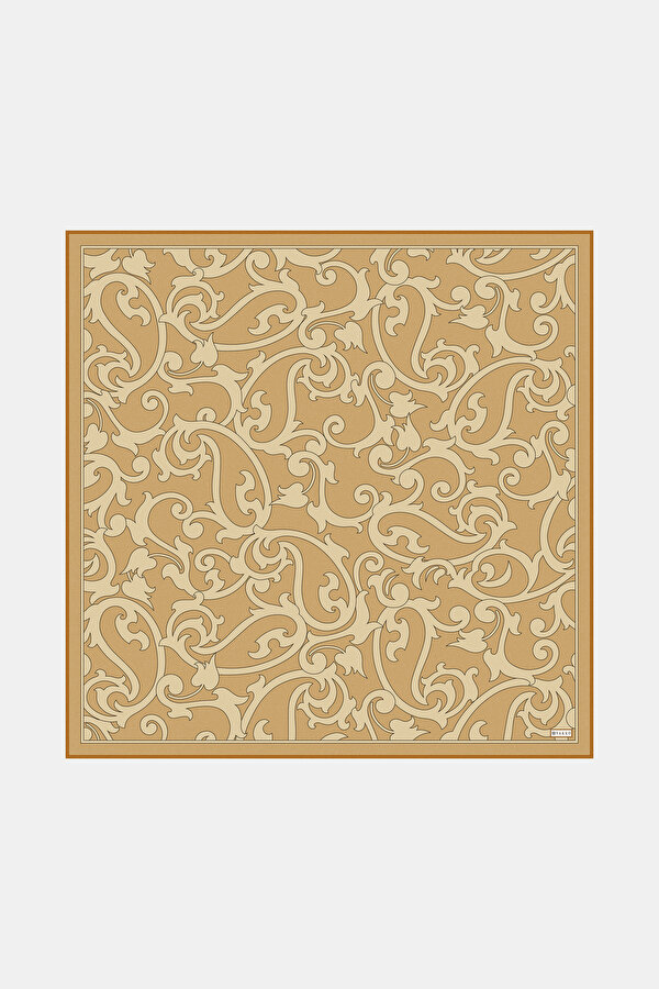 CAMEL ÇİÇEK DESENLİ TWILL EŞARP