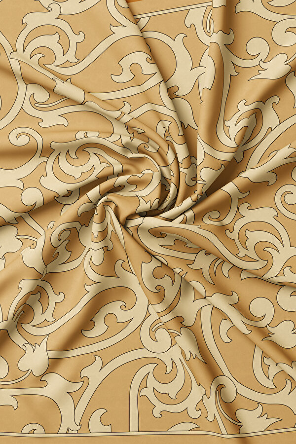 CAMEL ÇİÇEK DESENLİ TWILL EŞARP 2