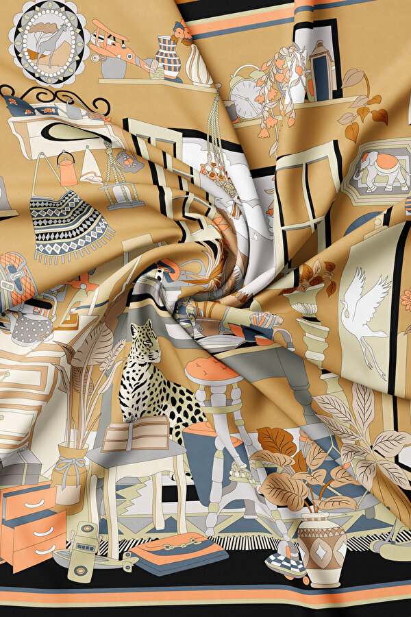 CAMEL OBJECT DESIGN TWILL SCARF 2
