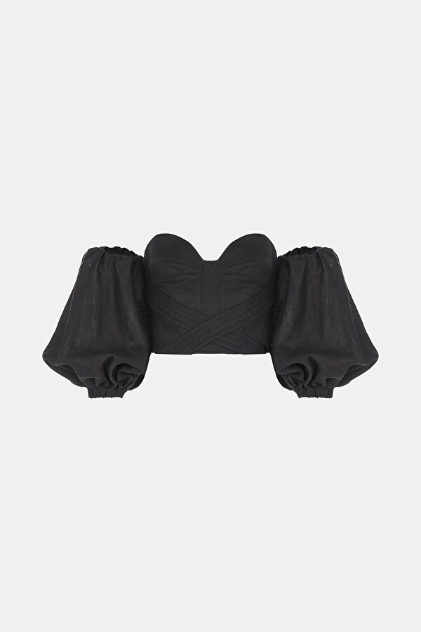 BLACK SLEEVELESS SUSPENDER BLOUSE