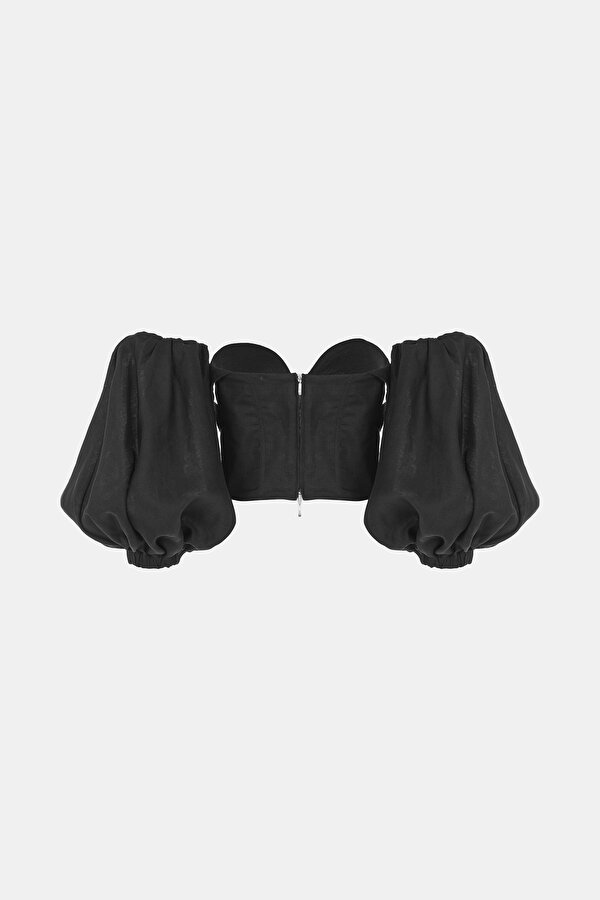 BLACK SLEEVELESS SUSPENDER BLOUSE 2