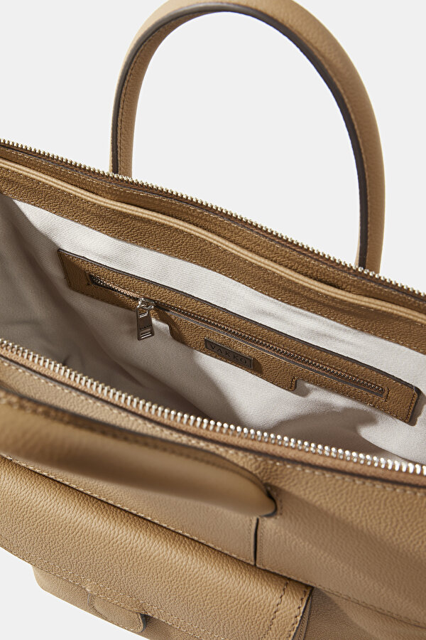 BEIGE LEATHER BAG 6