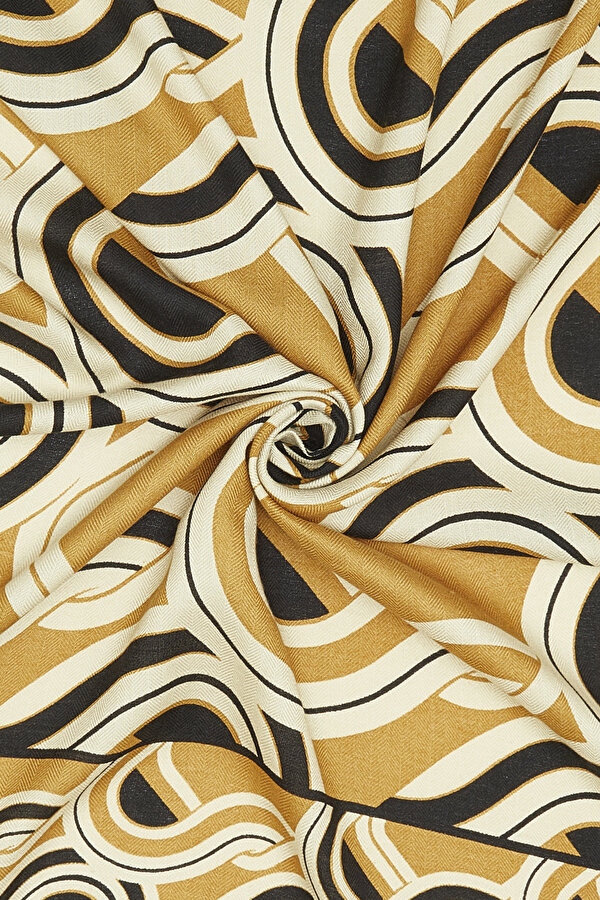BLACK GEOMETRIC DESIGN CASHMERE/SILK SHAWL 2