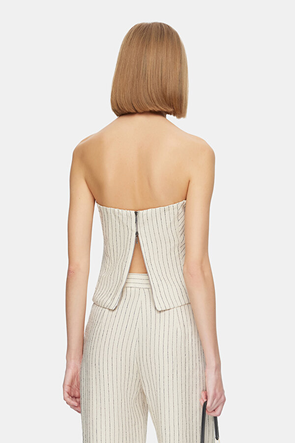 NATURAL STRAPLESS SLEEVELESS BLOUSE 2