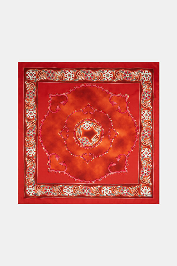 RED TWILL SCARF