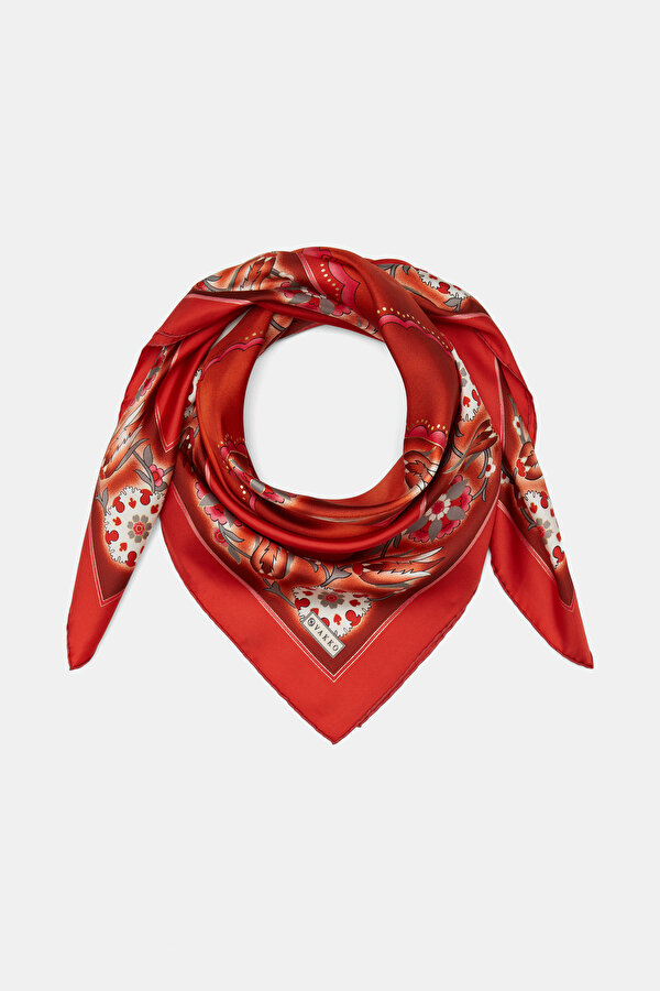 RED TWILL SCARF 2