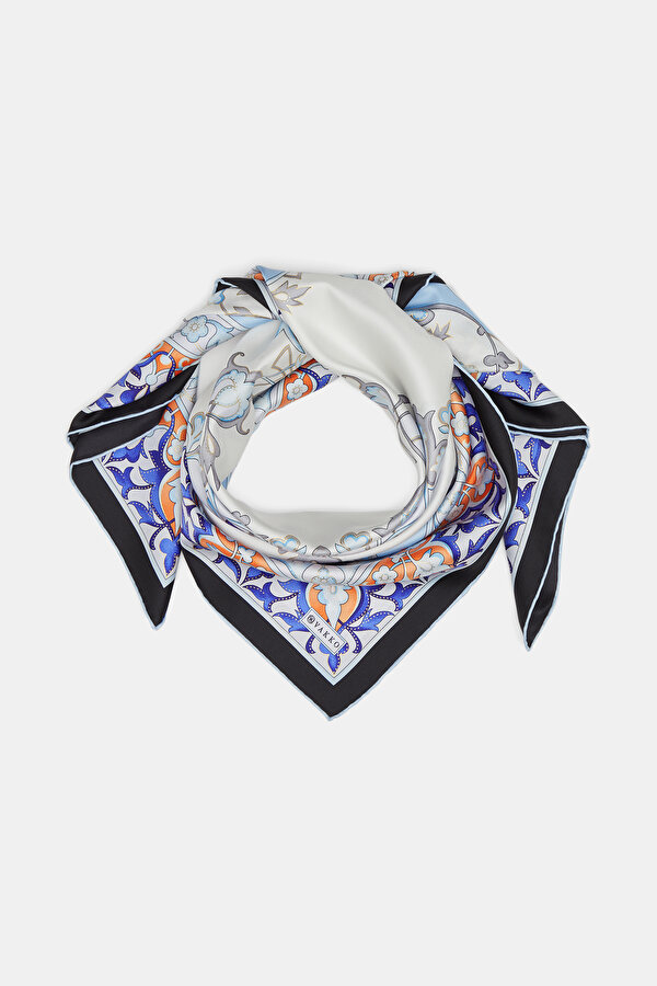 TURQUOISE TWILL SCARF 2